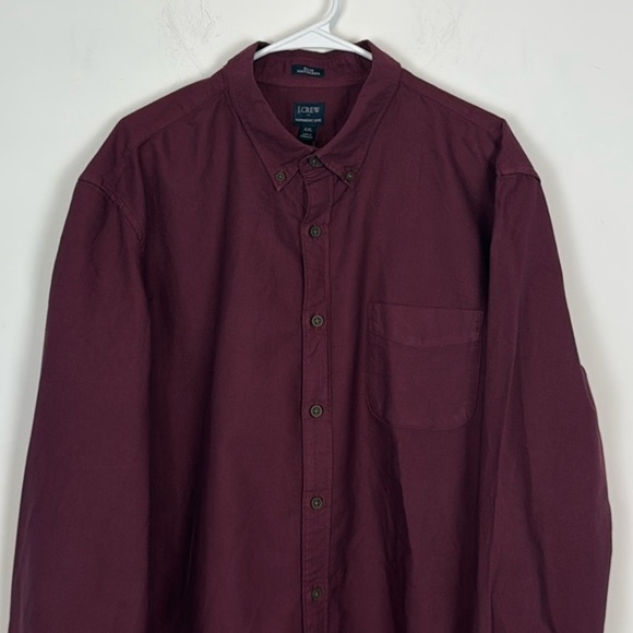 Men’s J Crew Factory Burgundy Garment Dyed Oxford Shirt. Size XXL. NWT - Picture 2 of 12